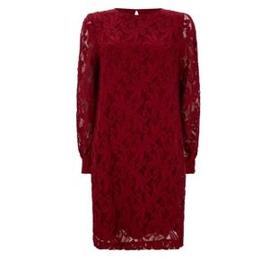 NWT Max Mara Studio Esordio Lace Dress Bordeaux Red 8‎ Holiday Christmas Party